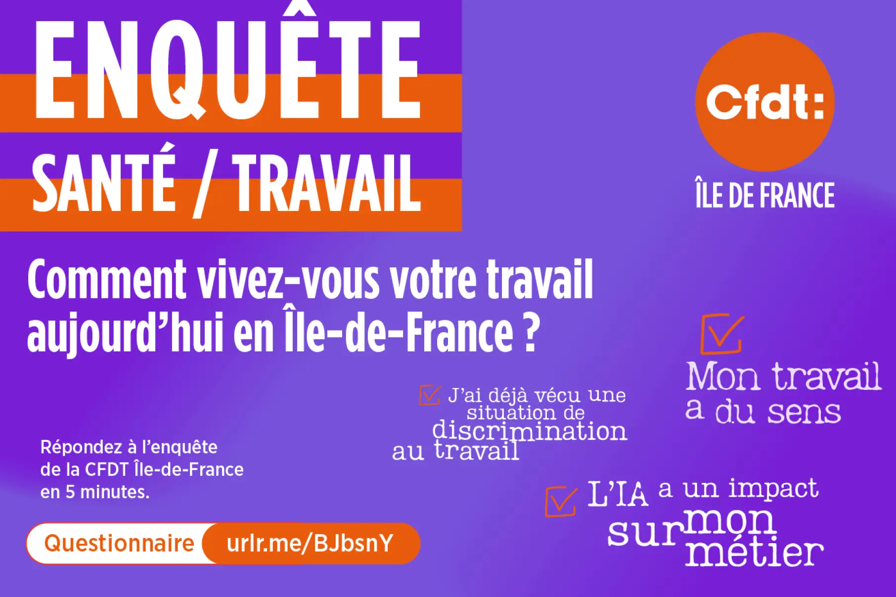Visuel enquête Qualité de vie au travail - juin 2026